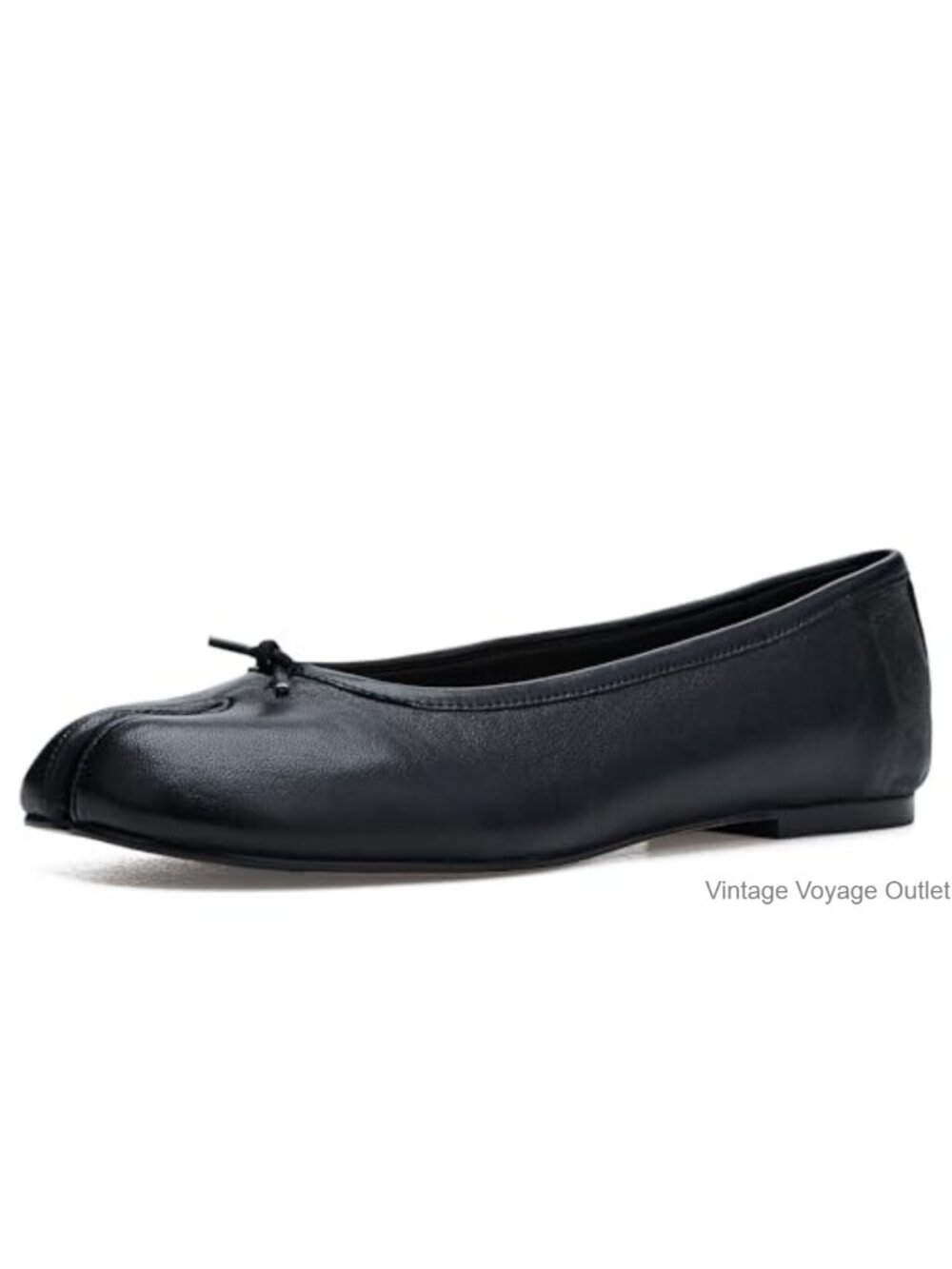 Calico Ballet Flat Leather Split Toe Slip On Casual Shoe